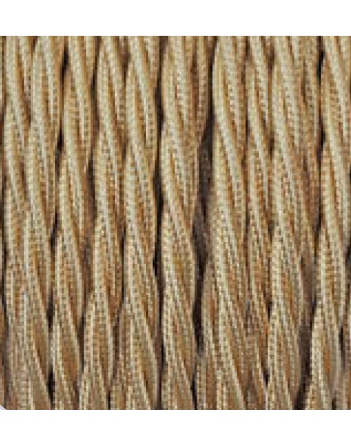 Cavo elettrico tessile trecciato effetto seta 2x0,75 oro adatto per pendel. Cavi elettrici trecciati colorati Amarcords