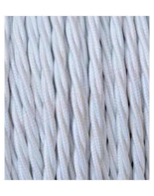 Cavo elettrico tessile trecciato effetto seta 2x0,75 bianco adatto per pendel. Cavi elettrici trecciati colorati Amarcords