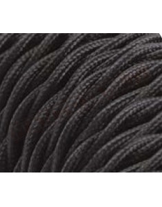 Cavo elettrico tessile trecciato effetto seta 2x0,75 nero adatto per pendel. Cavi elettrici trecciati colorati Amarcords