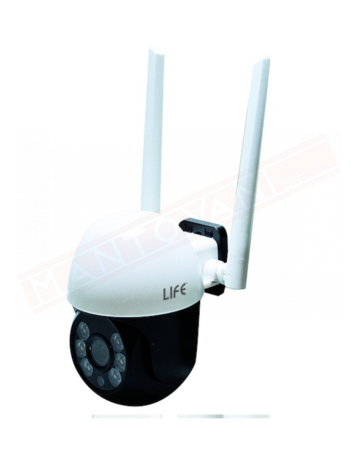 Life videocamera 3 mp wireless orientabile motorizzata registrazione su micro sd non fornita o su cloud servizio in abbonamento