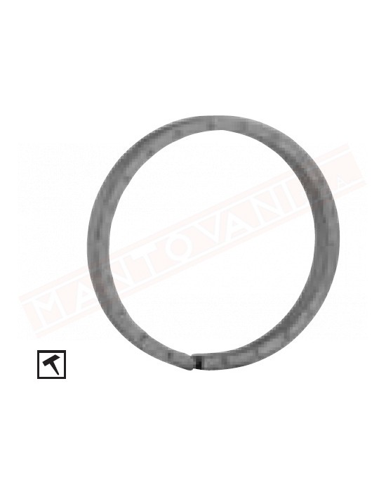 Cerchio in ferro martellato 16x4 diametro 160 mm . Anello in ferro battuto decorativo per cancelli e inferriate