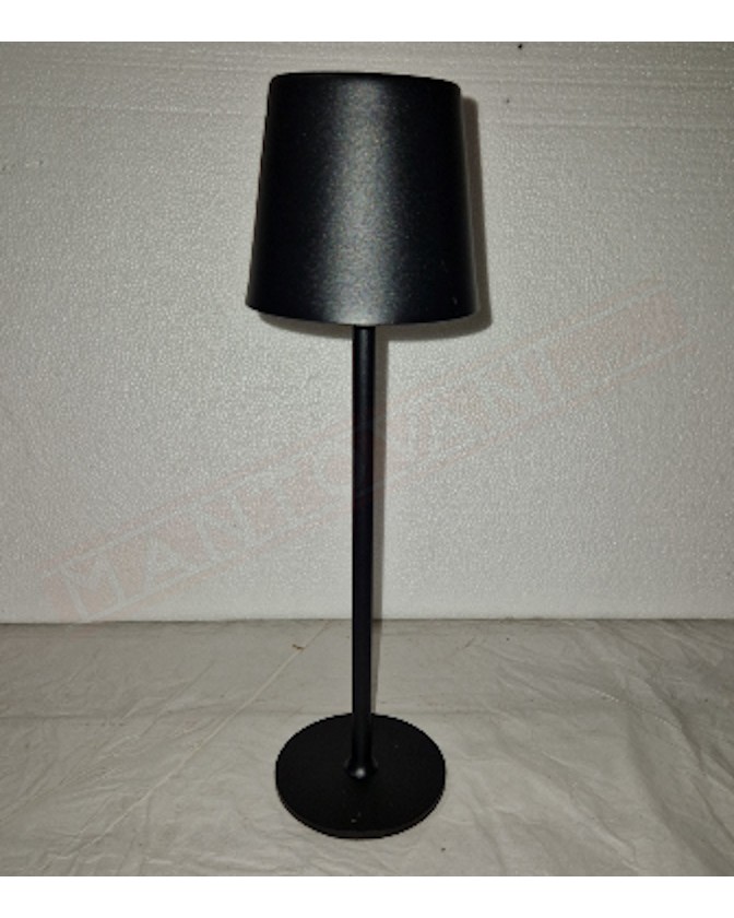 Elettra lampada led da tavolo a batteria ricaricabile nera per interno e esterno. Luce calda e fredda regolabile al tocco