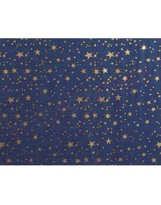 Carta cielo 100x70 metallizzata con stelle oro. Carta per presepe con stelle oro