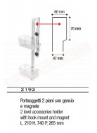 TL BATH portaoggetti a due piani + magnete per porta scorrevole trasparente in plexiglass