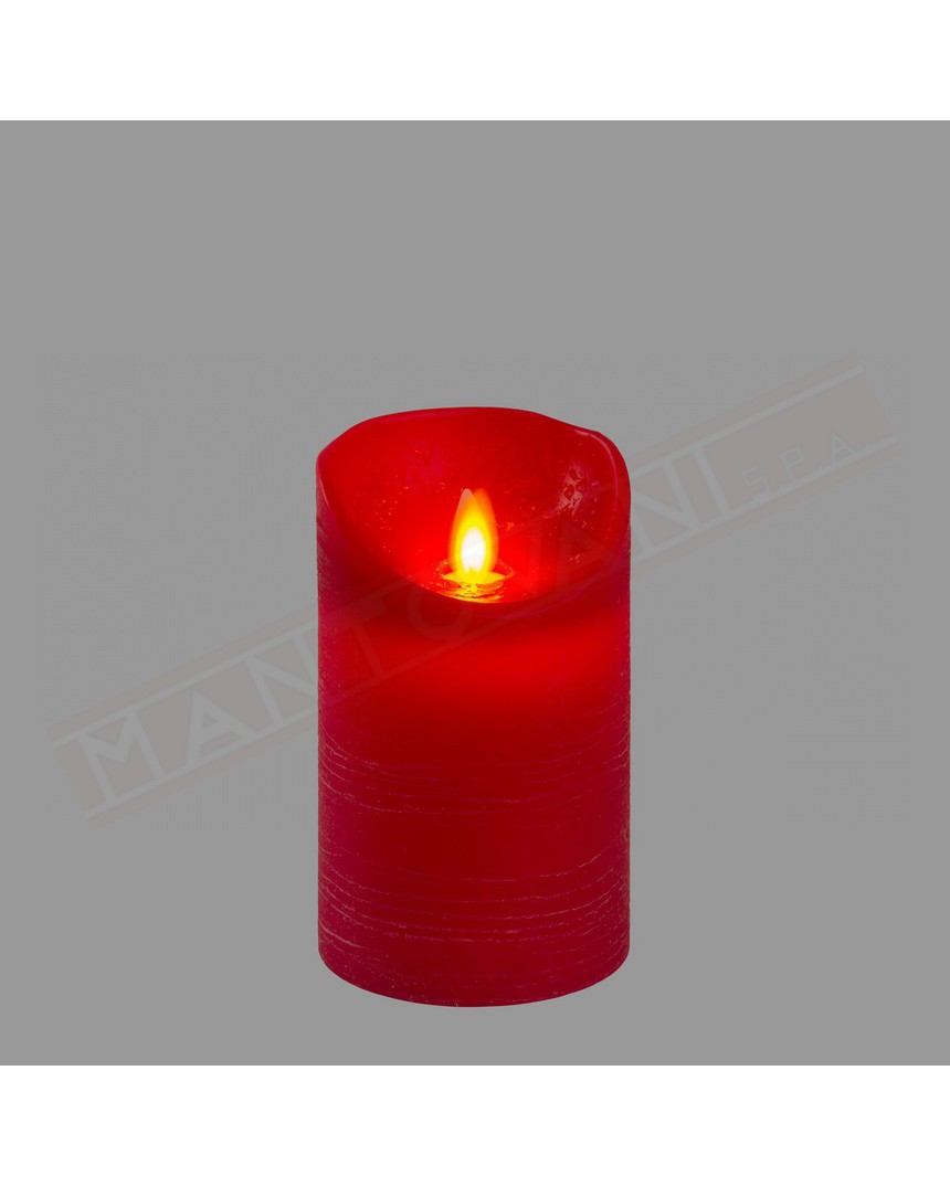 Candela Ø7,5cm Rossa Rustic LED CLASSIC Fiamma in movimento Timer 6-18 ore XT-RC1 compatibile a Batteria IP20 Portatile H12,5cm