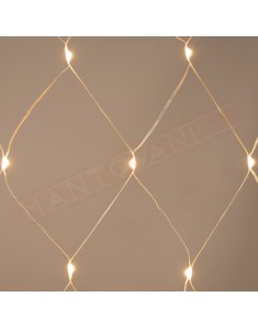 Rete luminosa professional 200x100 led doppio bianco caldo molto luminoso cavi metal ricoperti rinforzati prolungabile fino a 3p