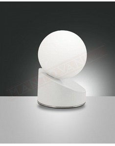 Fabas Gravity lampada da tavolo in vetro soffiato bianco metallo bianco a led 5w 450lm regolazione al tocco