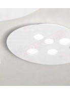 Gea Luce Luna plafoniera 60x50 cm montatura in metallo bianco attacco per 5 lampadine gx53 senza lampadine