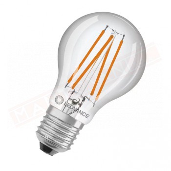 Ledvance lampadina led e27 4.9w=40w chiara 827 con sensore crepuscolare e cl energ. F 470 lumen 2700 K h106X60