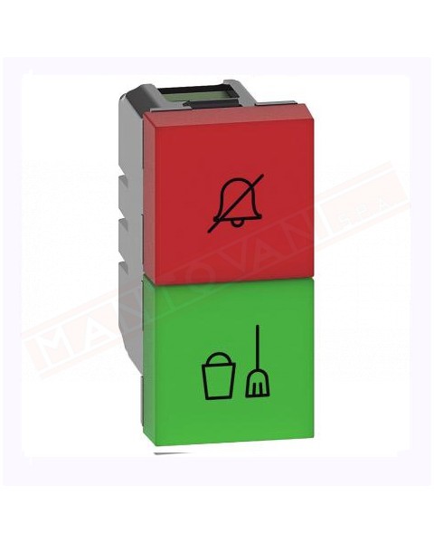 BTicino MatixGO portalampada con due led integrati uno verde e uno rosso simbolo non suoneria e simbolo pulizie