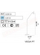 Vistosi Vega lampada da terra in vetro bianco lucido l.57 h.160 1xg4 alogeno