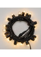 Luminaria estiva o natalizia per esterno con 10 lampadine e14 cavo nero 4+6 metri luci bianco caldo prolungabile fino a 16 set