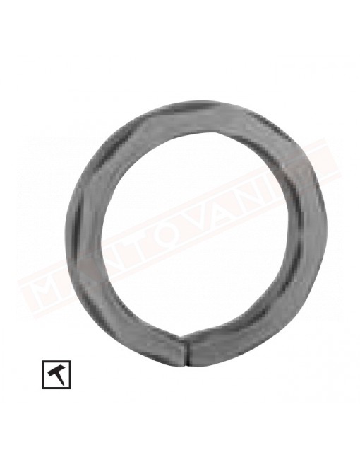 Cerchio in ferro 14x5 diametro 100 mm martellato . Anello in ferro decorativo per cancelli e inferriate