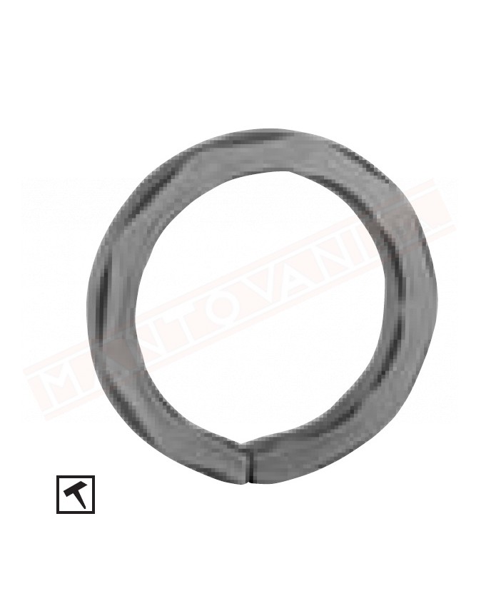 Cerchio in ferro quadro 16 martellato diametro 190 mm . Anello in ferro decorativo per cancelli e inferriate