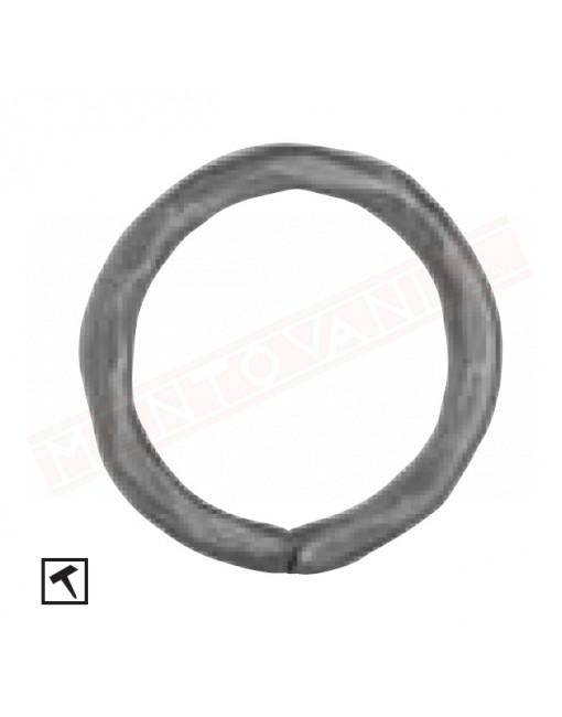 Cerchio in ferro 12 diametro 130 mm martellato . Anello in ferro decorativo per cancelli e inferriate