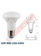 LAMPADINA LED R80 220 -240V W 9 E27 LUMEN 700 CLASSE ENERGETICA A+ 2700 K fp