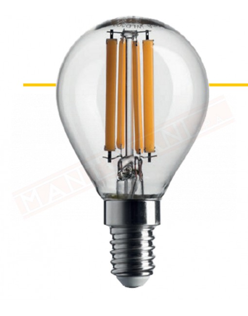 Lampadina led filamento 80x45mm sfera trasparente 6w = 60 w 806 lumen 2700k classe energetica A++ non dimmerabile
