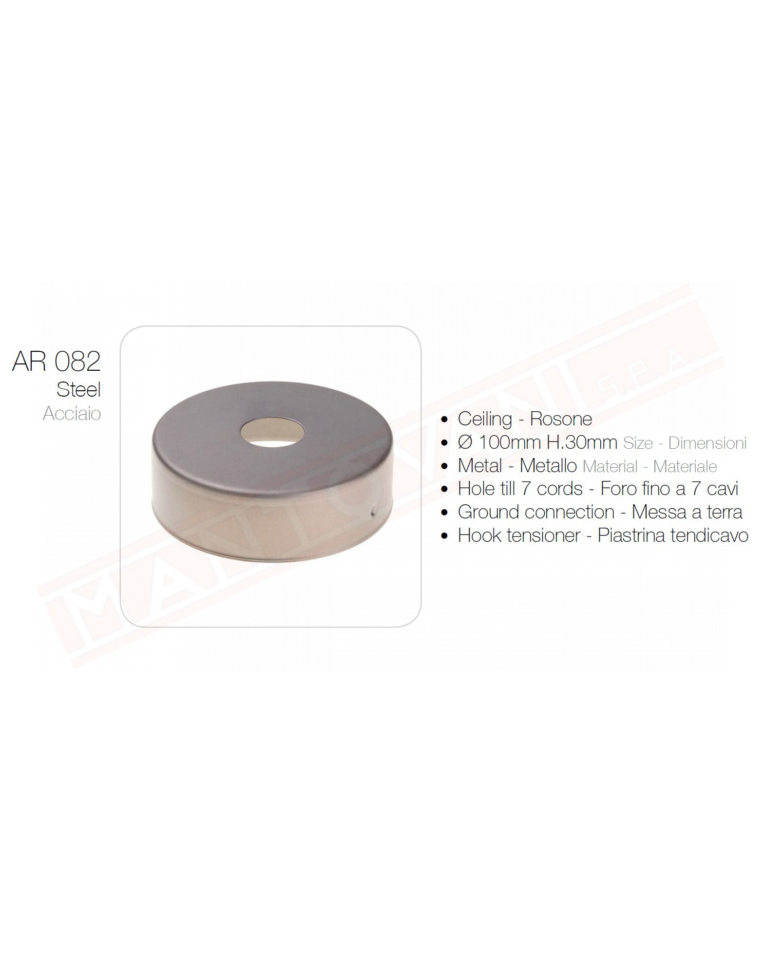 Amarcord AR082 rosone acciaio per pendel o sospensione