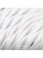 Cavo elettrico tessile trecciato cotone 2x0,75 bianco adatto per pendel. Cavi elettrici trecciati colorati Amarcords