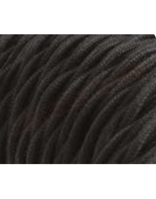 Cavo elettrico tessile trecciato cotone 2x0,75 nero adatto per pendel. Cavi elettrici trecciati colorati Amarcords