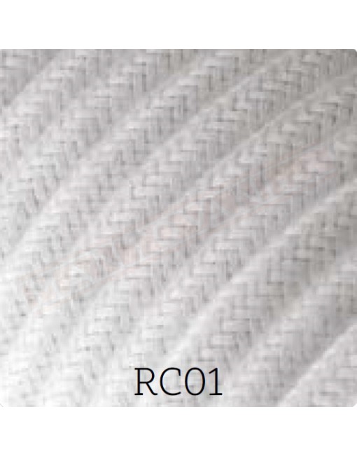 Cavo elettrico tessile tondo cotone 3x0.75 colore bianco adatto per pendel. Cavi elettrici colorati Amarcords