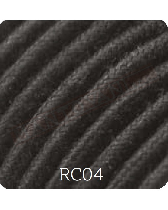 Cavo elettrico tessile tondo cotone 3x0,75 colore nero adatto per pendel. Cavi elettrici colorati Amarcords