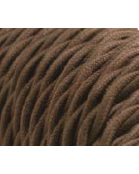 Cavo elettrico tessile trecciato cotone 3x0,75 marrone adatto per pendel. Cavi elettettrici trecciati colorati Amarcords