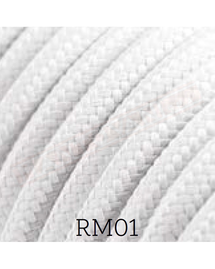Cavo elettrico tessile tondo effetto seta 2x0,75 bianco adatto per pendel. Cavi elettrici colorati Amarcords