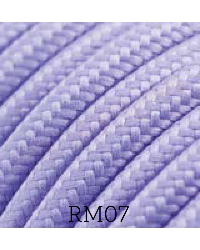 Cavo elettrico tessile tondo effetto seta 2x0,75 lilla adatto per pendel. Cavi elettrici colorati Amarcords