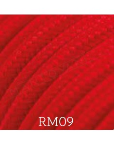 Cavo elettrico tessile tondo effetto seta 2x0,75 rosso adatto per pendel. Cavi elettrici colorati Amarcords
