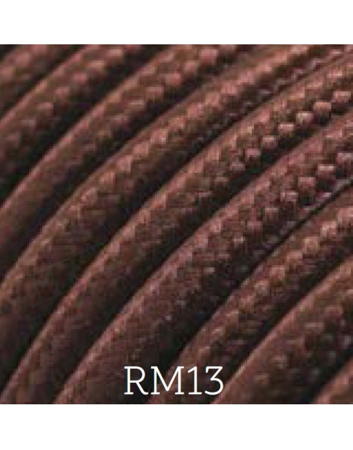 Cavo elettrico tessile tondo effetto seta 2x0,75 marrone adatto per pendel. Cavi elettrici colorati Amarcords