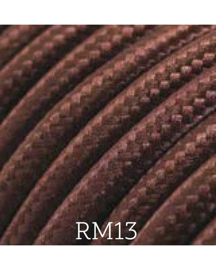 Cavo elettrico tessile tondo effetto seta 2x0,75 marrone adatto per pendel. Cavi elettrici colorati Amarcords