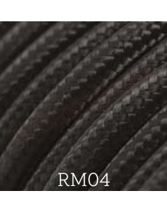 Cavo elettrico tessile tondo effetto seta 2x0,75 nero adatto per pendel. Cavi elettrici colorati Amarcords