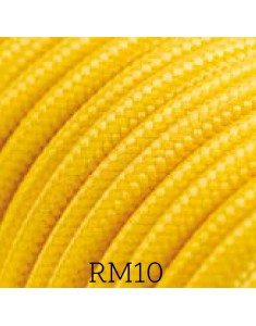 Cavo elettrico tessile tondo effetto seta 3x0,75 giallo adatto per pendel. Cavi elettrici colorati Amacords
