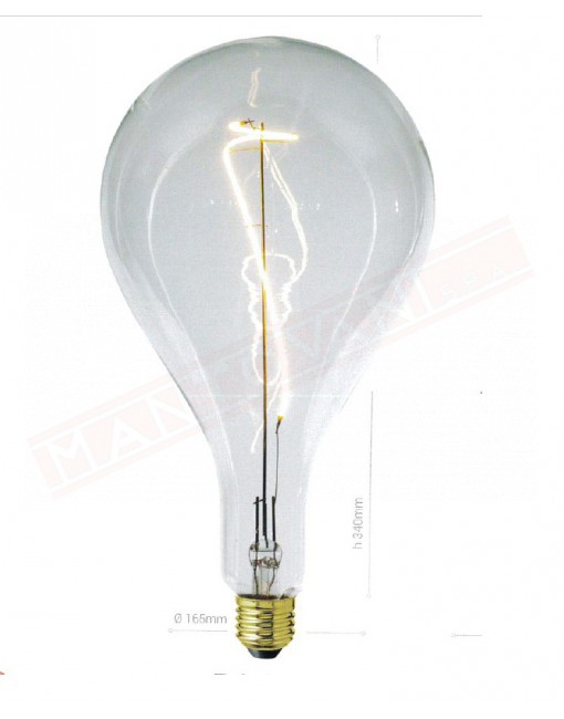 Amarcords lampadina led E27 pera xxl A160 vetro chiaro 4 w 130 lumen 2200 k filamento artistico classe a dimmerabile