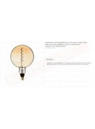 Amarcords lampadina a led dimmerabile 4w tipo G200 luce calda vetro ambrato 2000k E 27