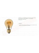 Amarcords lampadina a led dimmerabile 4w tipo G 95 globo luce calda vetro ambrato 2000k E 27