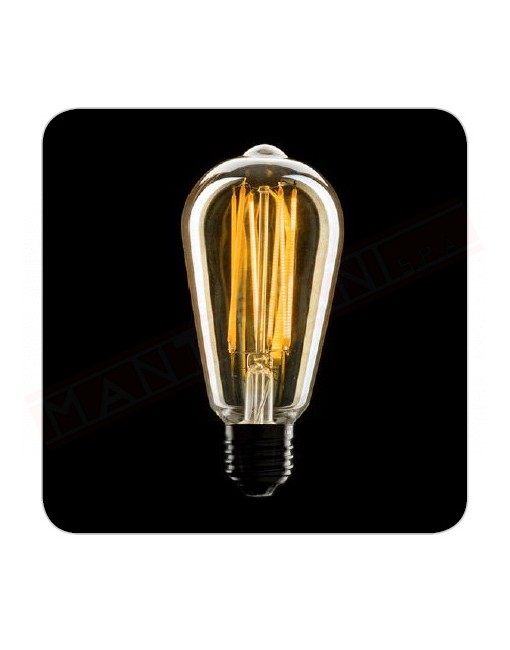 Amarcords lampadina led edison gabbia 64 e27 ambrata 4w 250 lumen 2000 k tono caldo victorian led classe energetica A++ 64x140mm