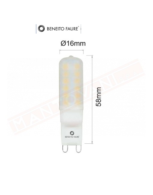 BENEITO FAURE LAMPADINA LED G9 2.8W LUCE CALDA 308 LUMEN CLASSE ENERGETICA A+
