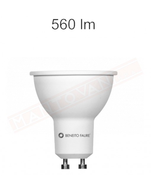 Lampadina gu 10 luce fredda 5000k 6 w 560 lumen non dimmerabile fascio 120 gradi classe energetica A+ 60X50 mm