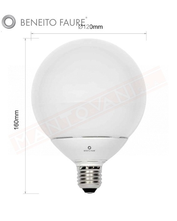 BENEITO FAURE LAMPADINA LED GLOBO 14 W LUCE CALDA 1320 LUMEN CLASSE ENERGETICA A+
