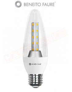 BENEITO FAURE LAMPADINA LED E27 NUK 8W FLAMA TRASPARENTE 572LUMEN CLASSE ENERGETICA A++ 3000K