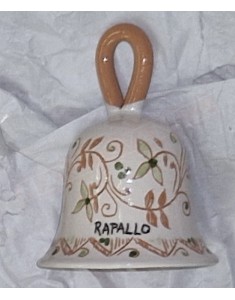 Campanella grande con fiori verdi 3 petali su rampicante con scritta Rapallo