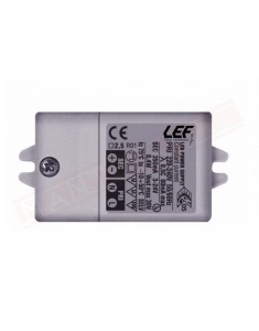 Lef alimentatore per led tensione costante 24V 10W corrente max 410 MA 62X39X22 MM IP20