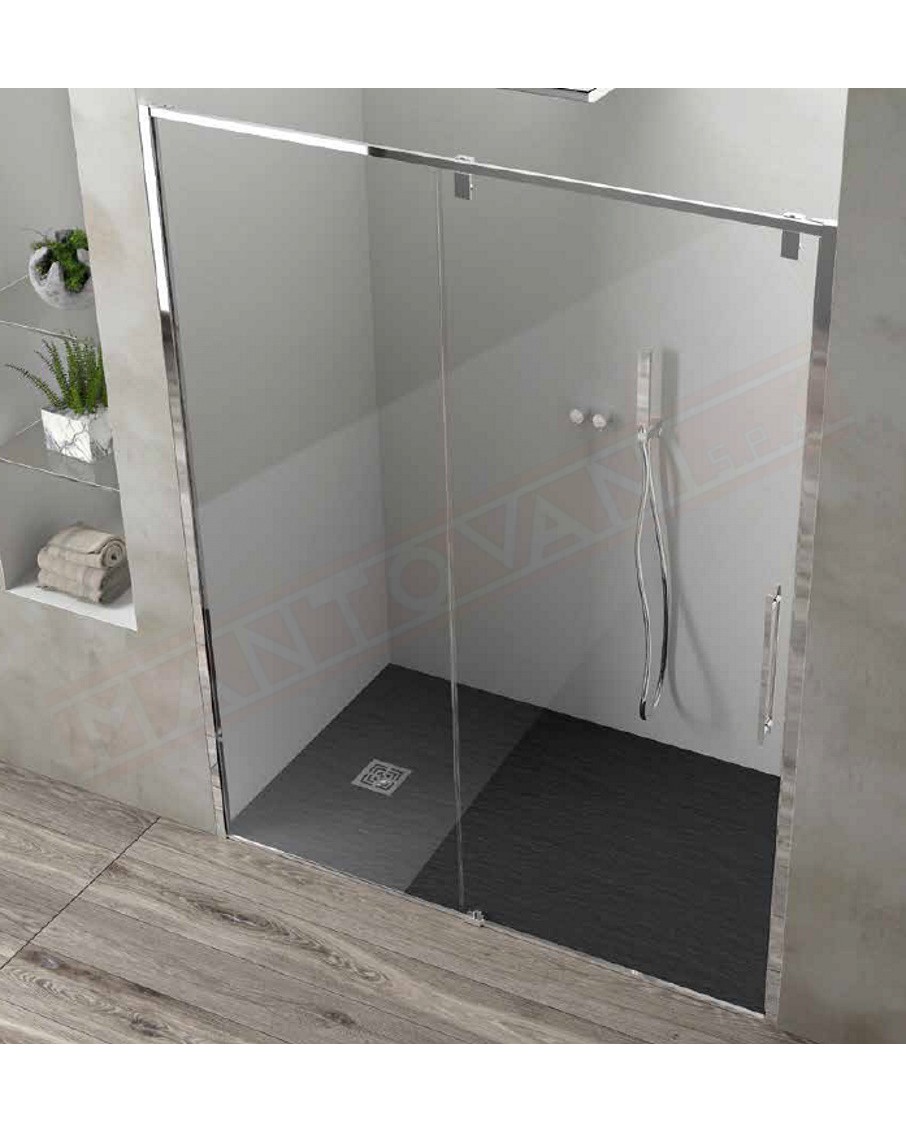 CSA box doccia Asia N FS porta doccia per nicchia con un vetro fisso e un anta a scorrevole 6mm misure da 97 a 170