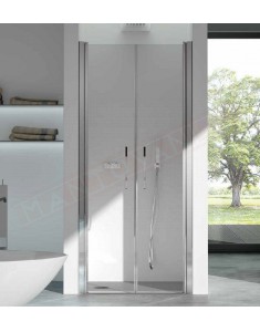 CSA box doccia Camilla 2B porta doccia per nicchia con 2 ante a battente 68/170 H 200 6mm bianco argento o satinato