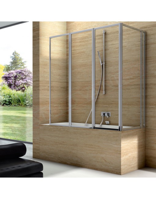 CSA box doccia Ginevra Saf+4p porta pieghevole doccia per vasca con acrilico 4 mm 136x67 cm h 140 reversibile