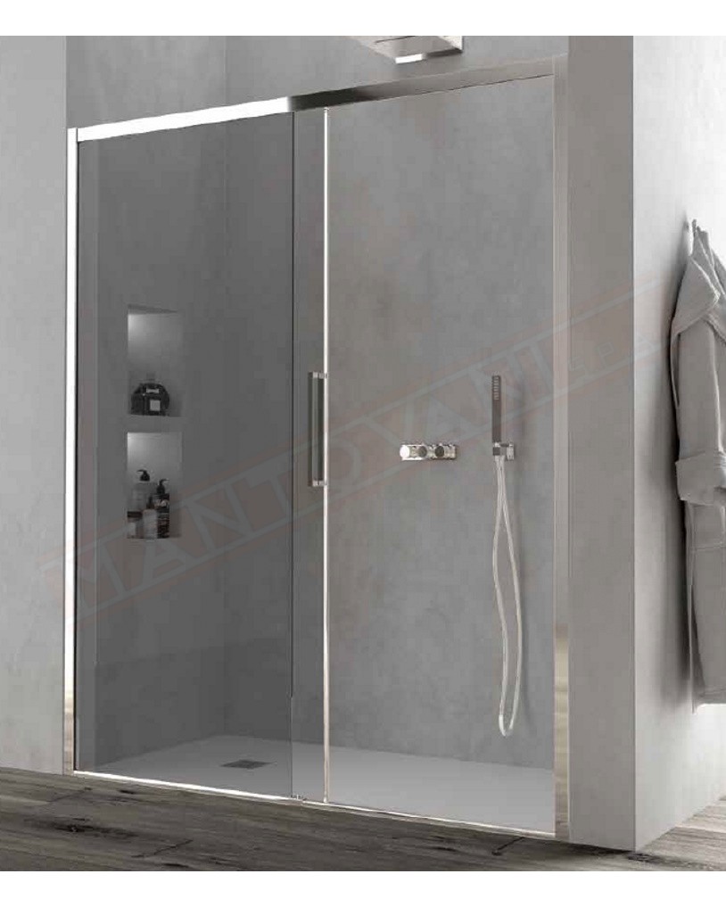 CSA box doccia Lia N FS porta doccia per nicchia con un vetro fisso e un anta a scorrevole 6mm misure da 95 a 170
