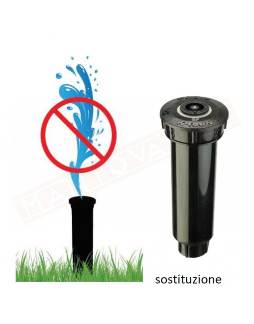 K Rain pro s spray flow stop irrigatore statico sollevamento 10 cm possibilita' trasformarlo in sam