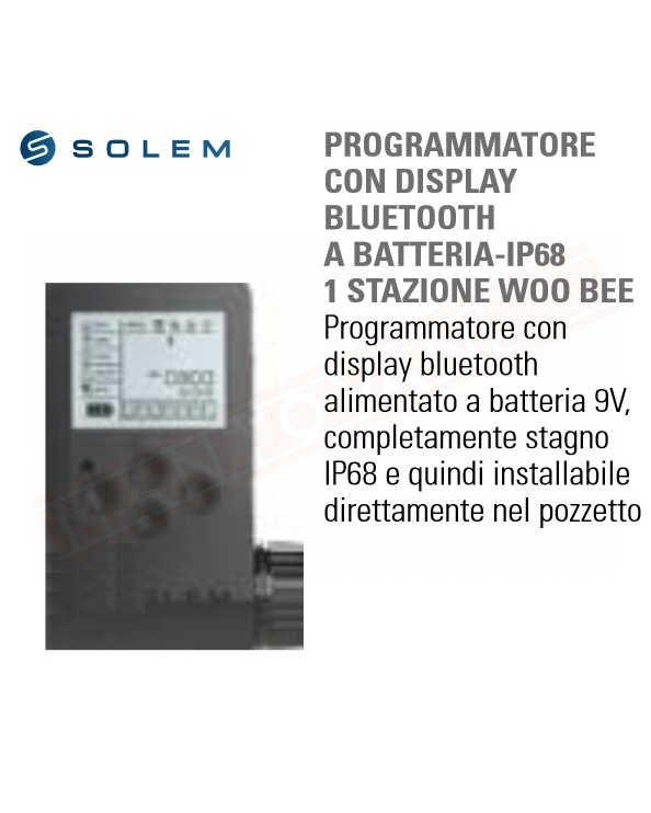 Solem wb-6 programmatore con display woo-bee 6 stazioni a batteria programmabile da tastiera o bluetooth